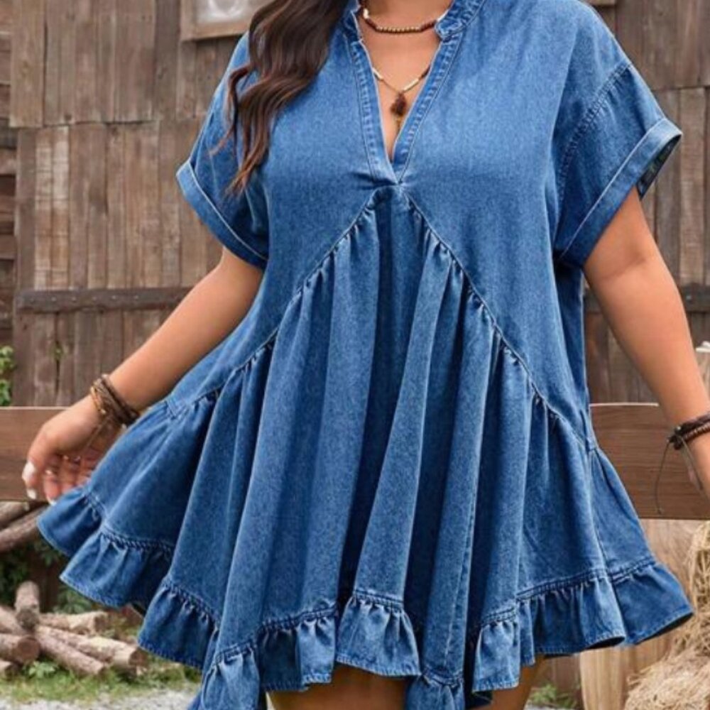 PLus Size Denim Dress